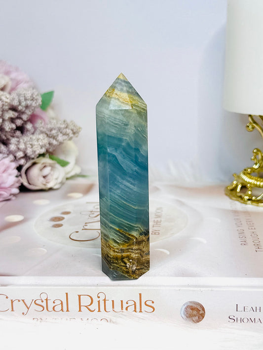 Natural Blue Onyx Tower 9.5cm