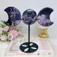 Large Chevron Amethyst Triple Moon On Stand H20cm x W21cm