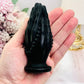 Beautiful Black Obsidian Carved Praying Hands with Beads 11cm