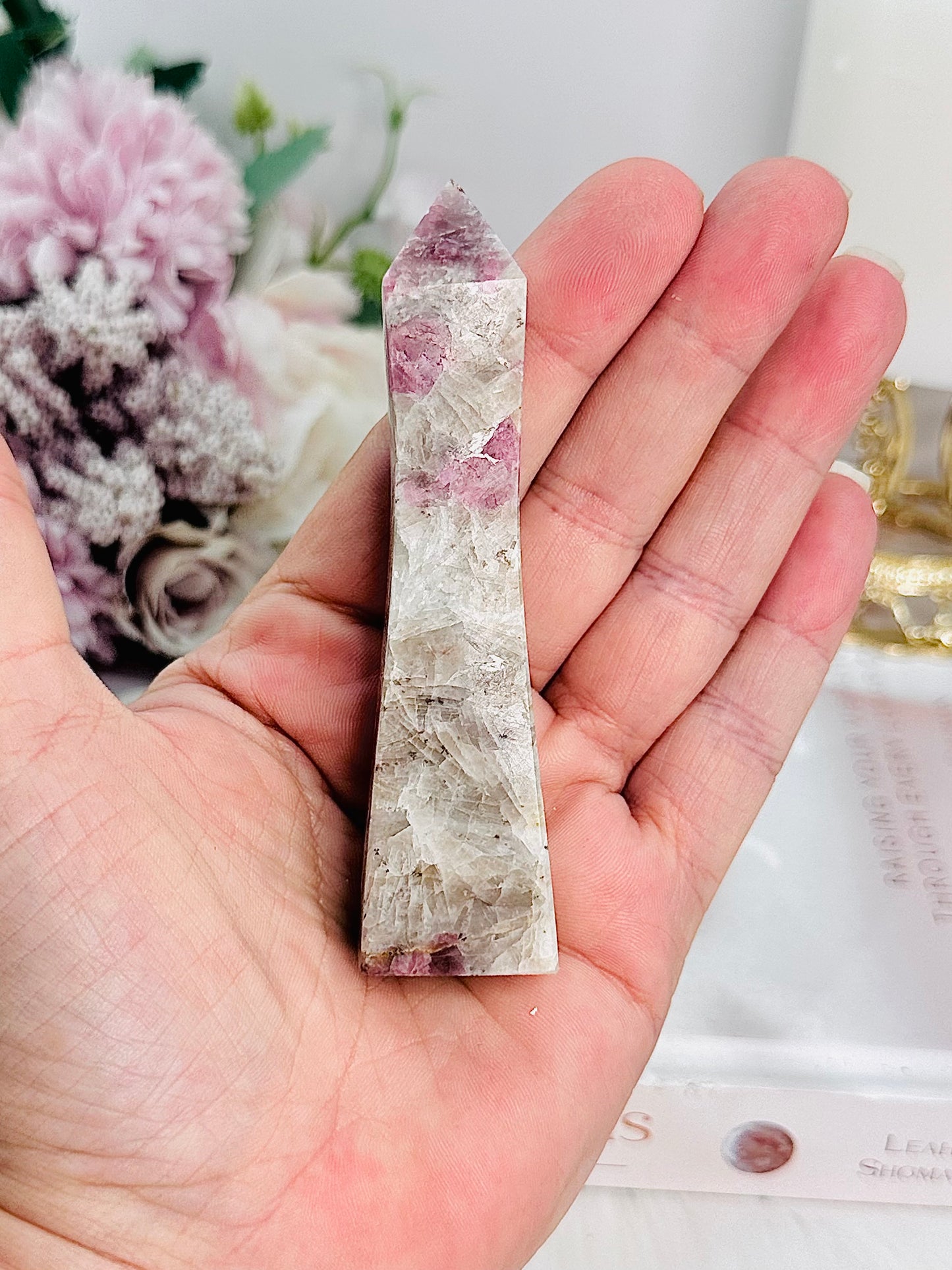 Gorgeous Unique Design Pink Tourmaline Tower 10cm