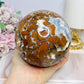 Large Brecciated Jasper Druzy Sphere On Stand 1.38KG