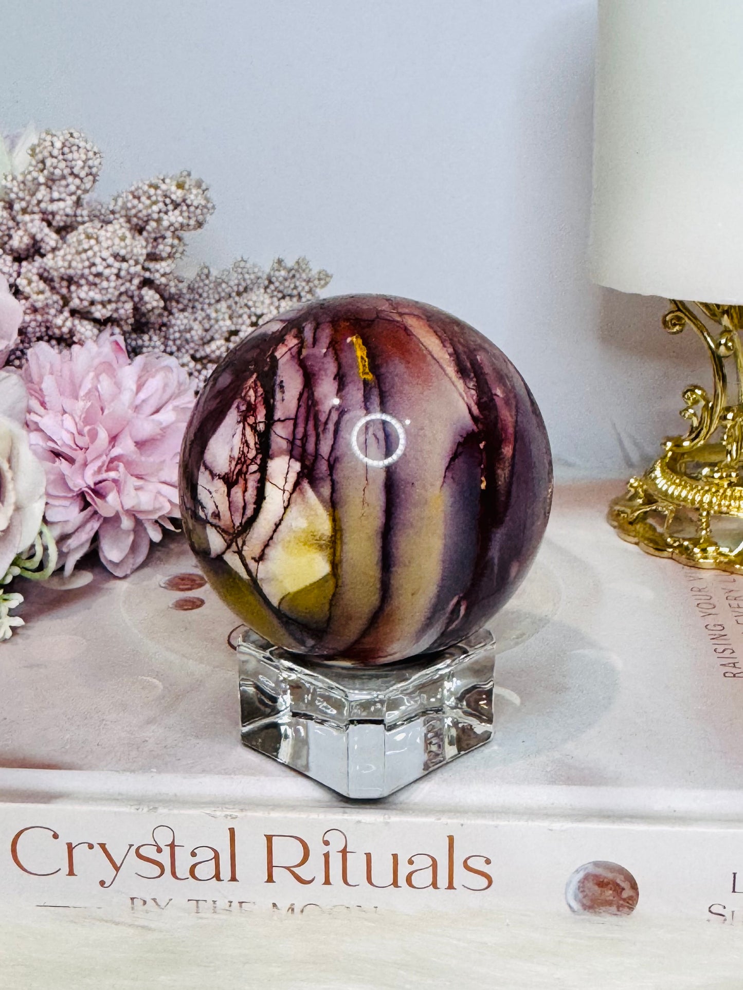 High Grade Mookaite Jasper Sphere on Stand 7cm