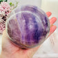 Huge 1.53KG Purple Fluorite Sphere with Rainbows on Stand