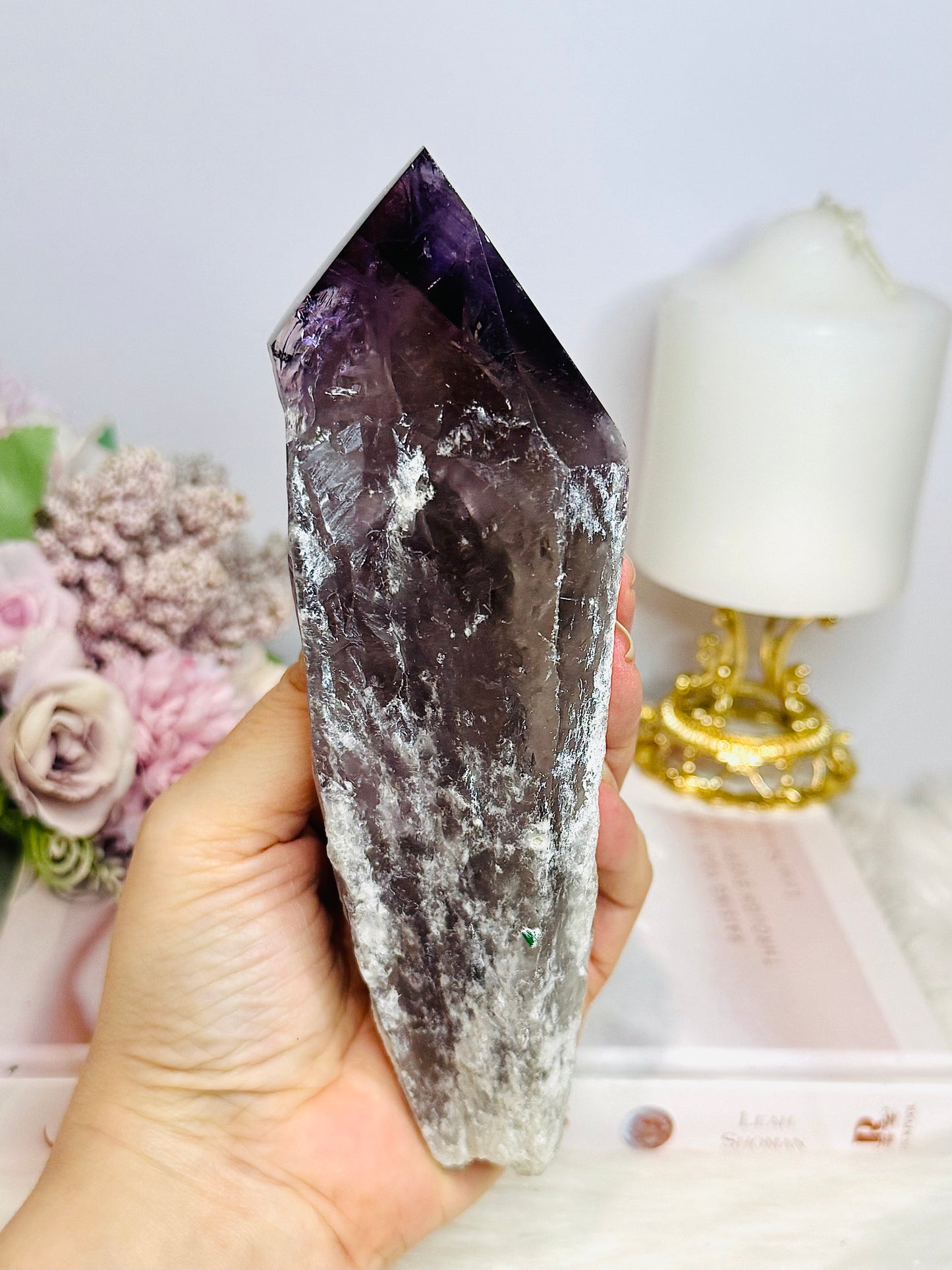 Large Amethyst Root | Dragon Tooth With Rainbows 18cm