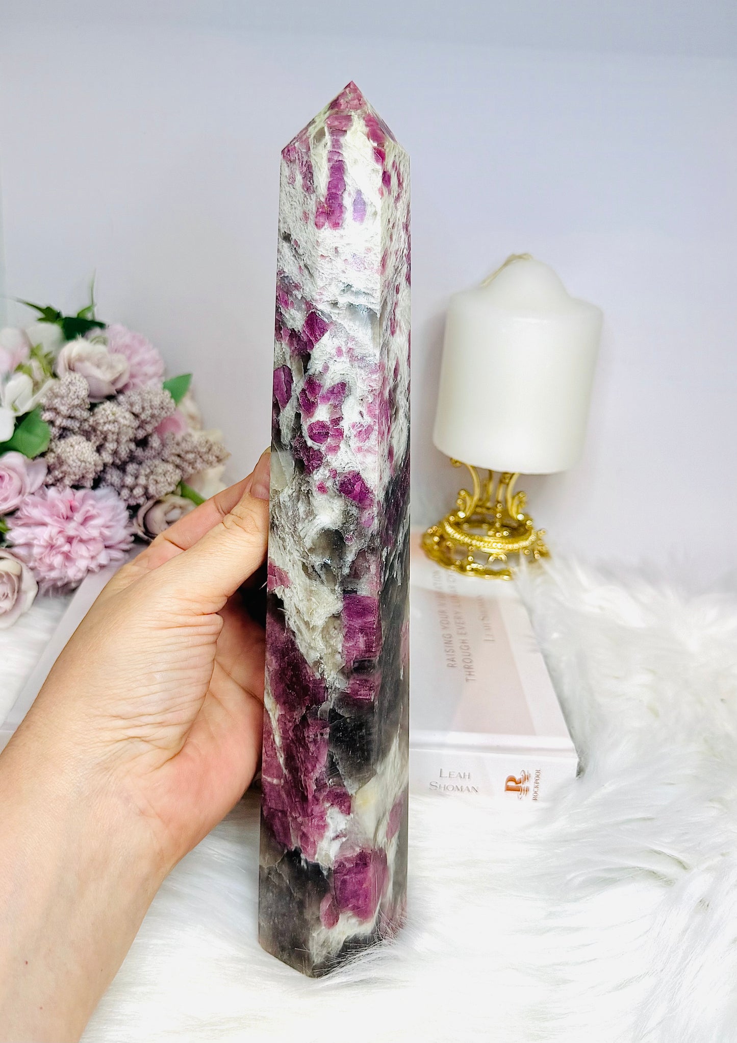 Huge Pink Tourmaline Tower 28cm