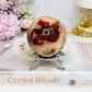 Druzy Red Moss Agate Sphere On Stand 271g
