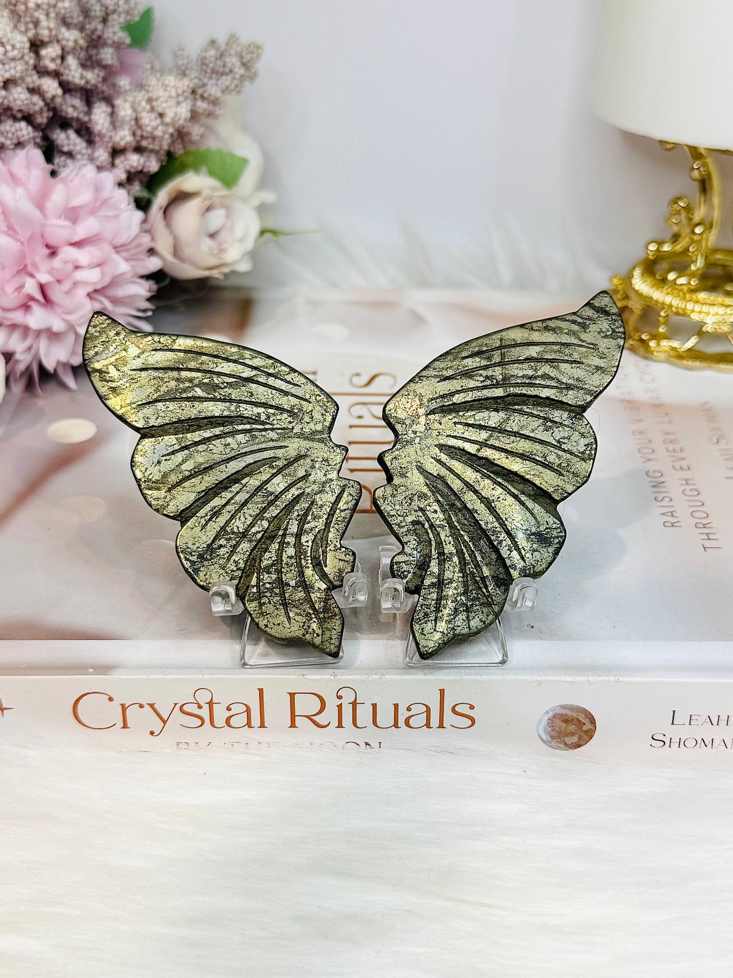 Pyrite Butterfly Wings on Stand 8cm