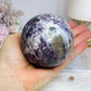 Large Pegmatite | Unicorn Stone (Lepidolite, Pink Tourmaline, Smoky Quartz & Cleavelandite) Sphere on Stand 600g