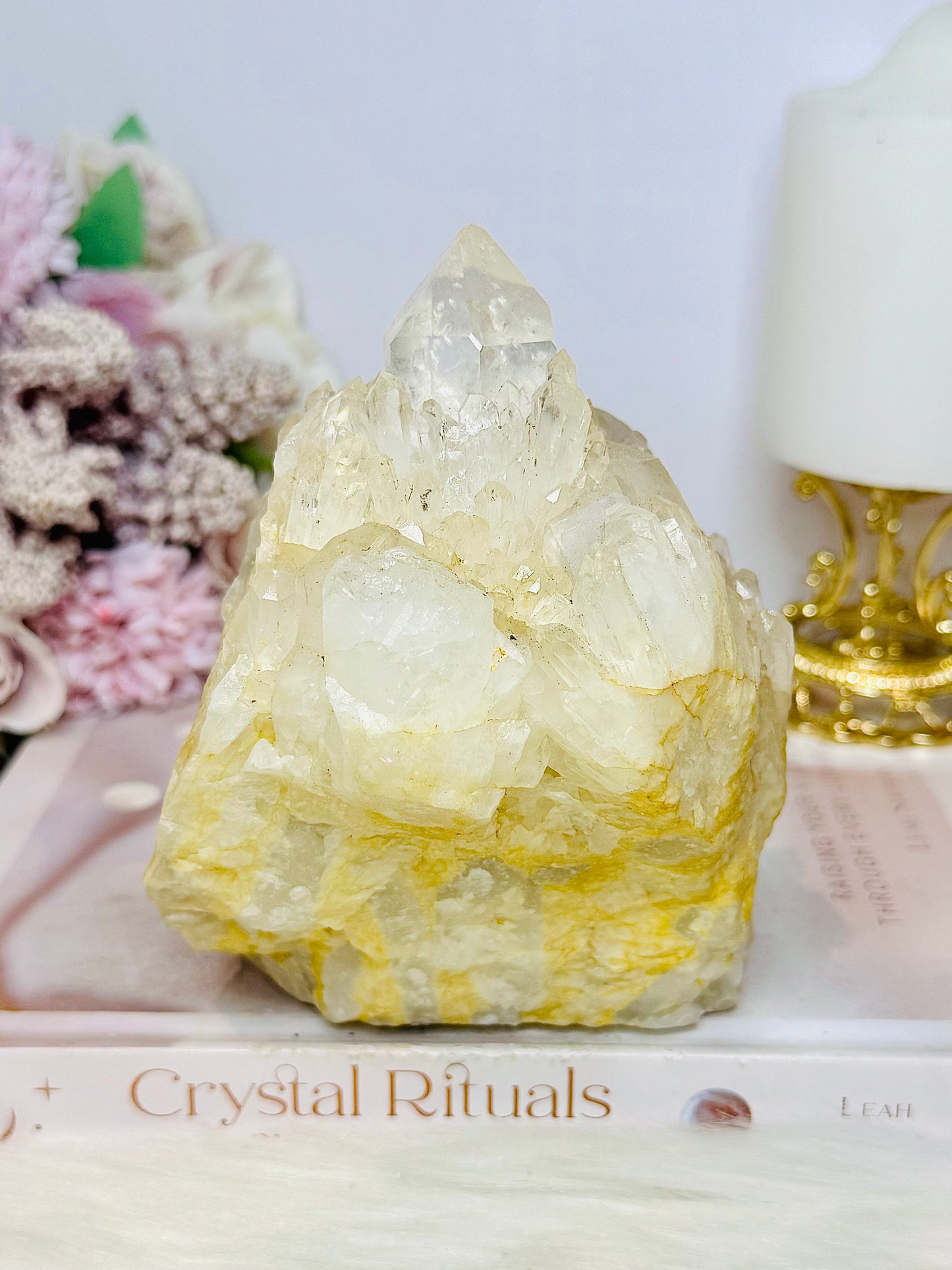 ⚜️ SALE ⚜️ Natural Large Celestial Quartz | Pineapple Quartz Cluster 14cm 1.29KG