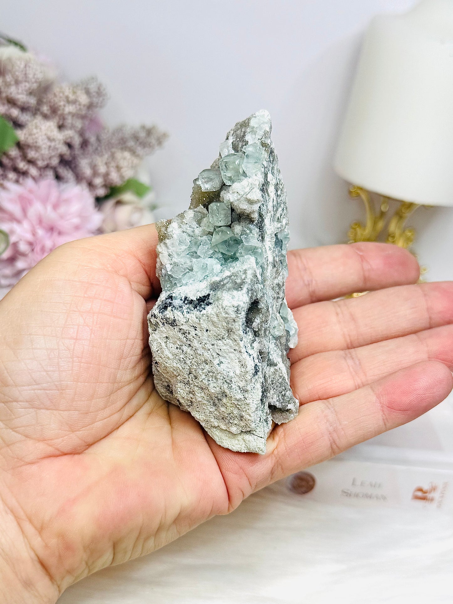 Cubed Blue Fluorite on Matrix 144g