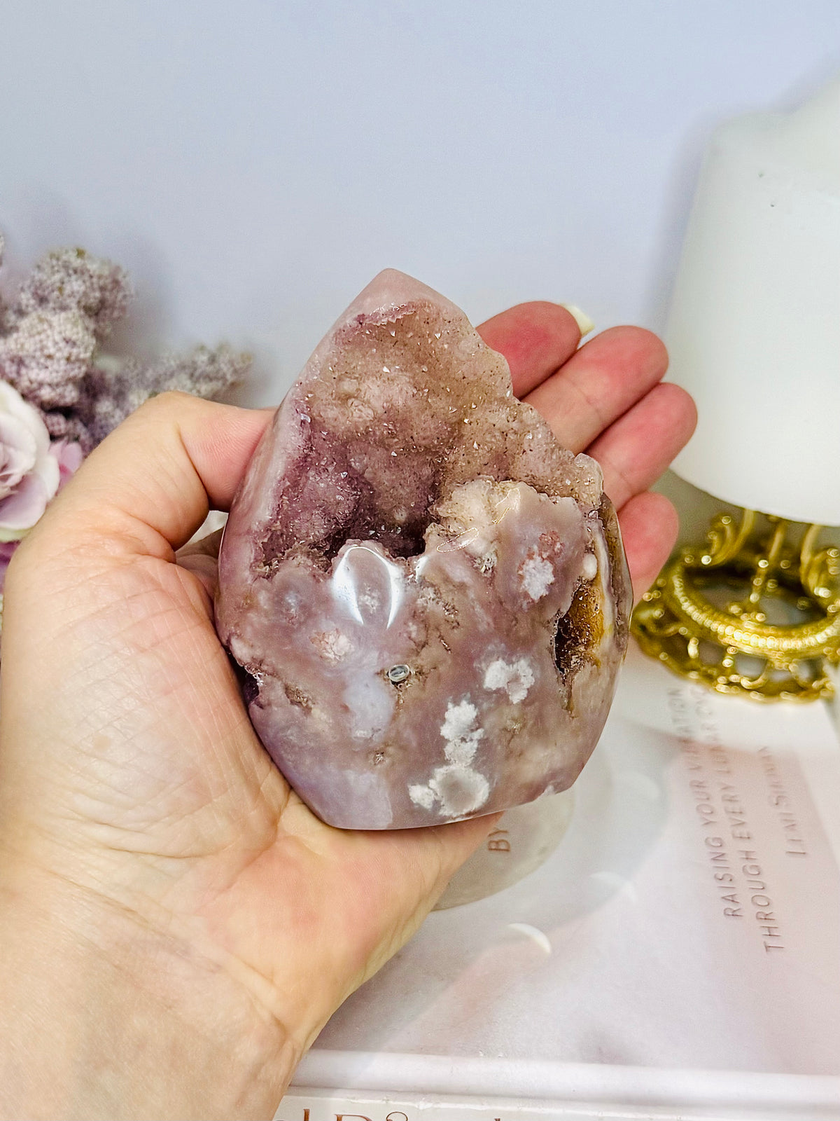 Druzy Pink Amethyst Freeform | Flame 10cm 239g