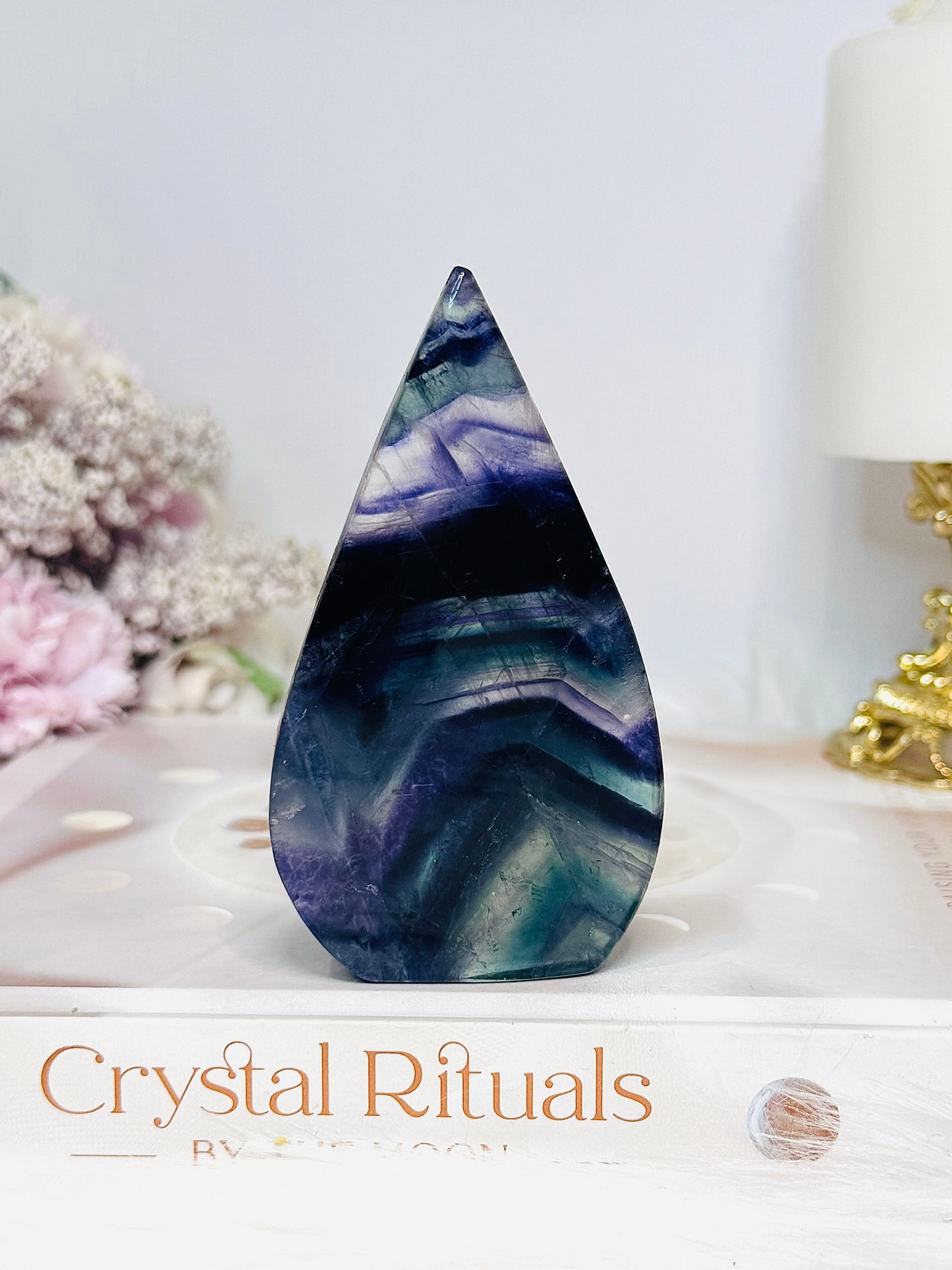 Rainbow Fluorite Flame 9.5cm
