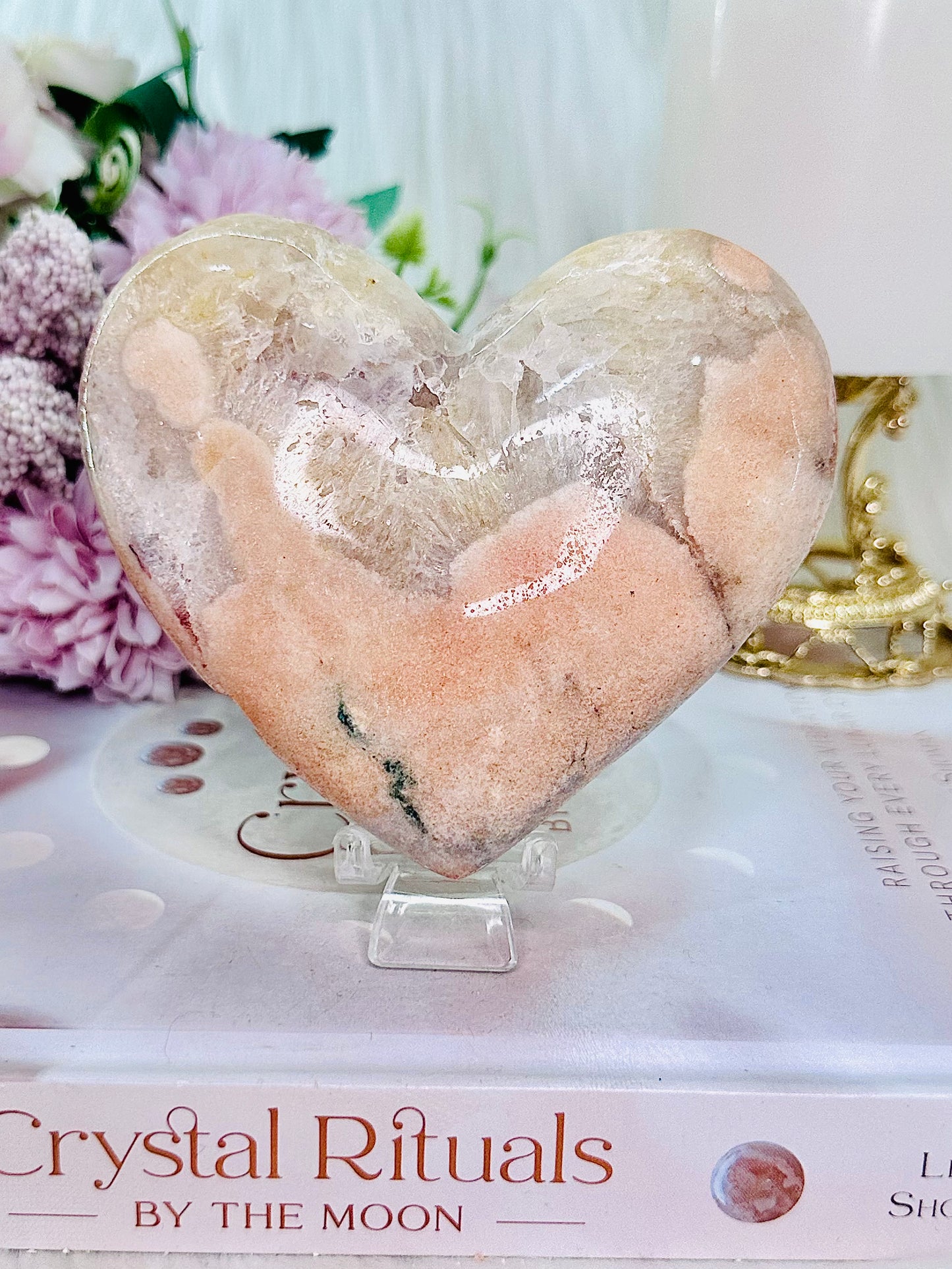 Stunning Pink Amethyst Chunky Carved Heart From Brazil 406grams