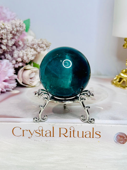 Rare Blue Fluorite Sphere on Stand 160g