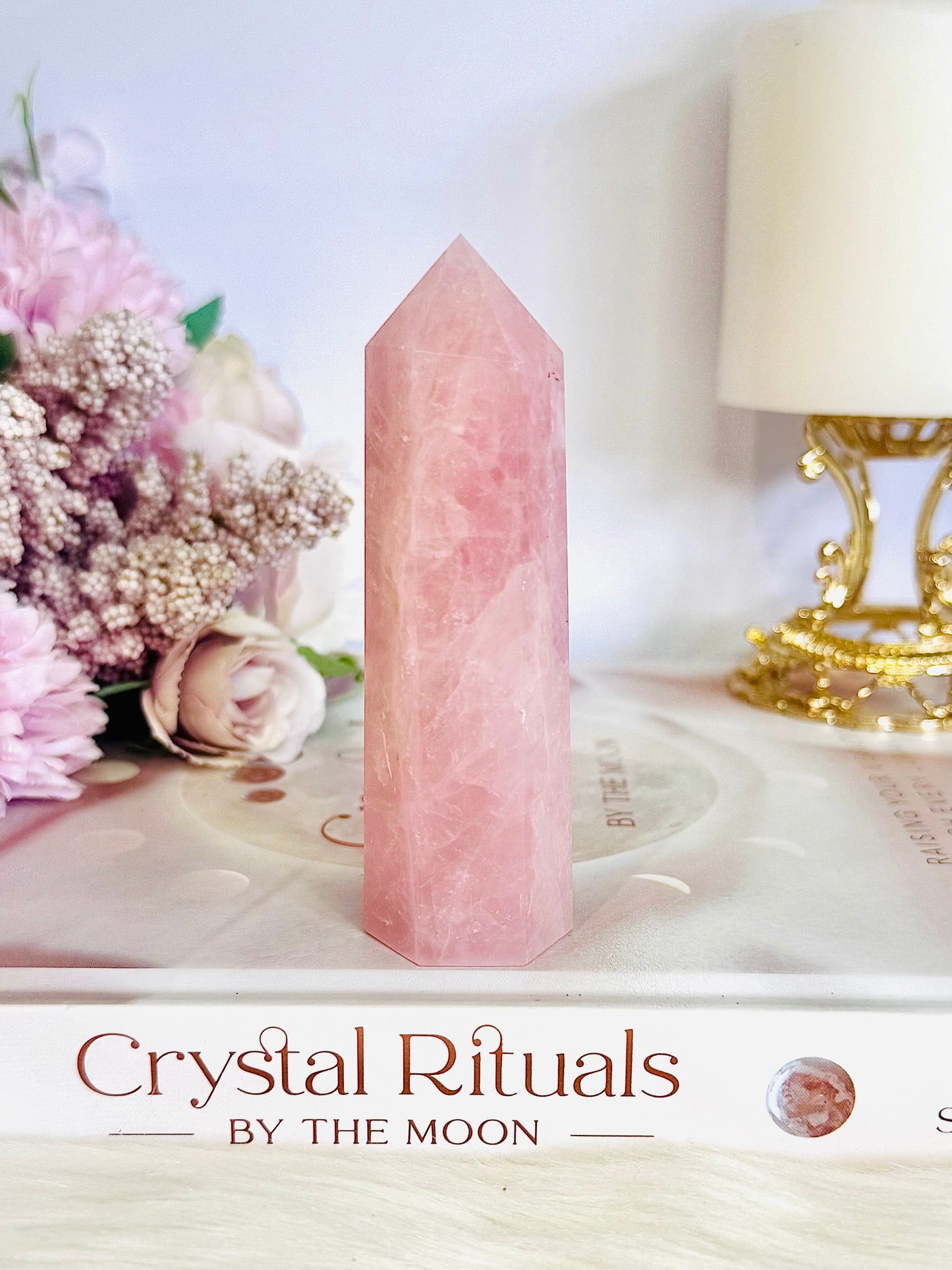 Beautiful 9cm Rose Quartz Tower