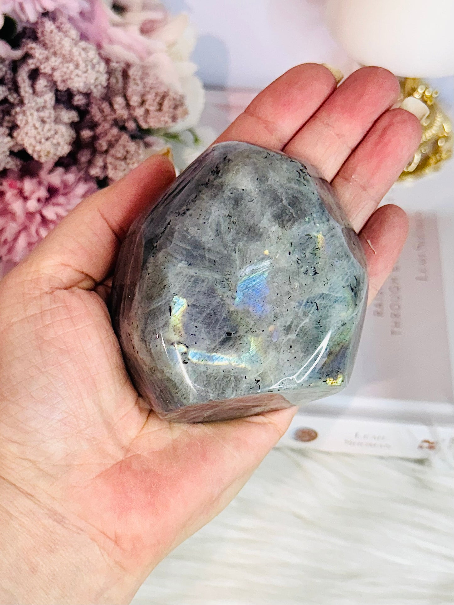 Natural Labradorite Polished Freeform 8cm with Beautiful Flash