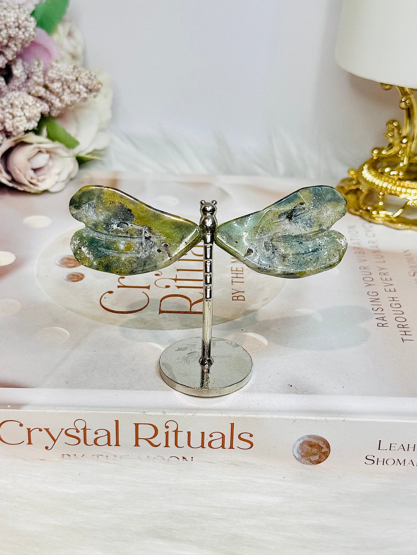 Green Jasper Dragonfly 7.5cm