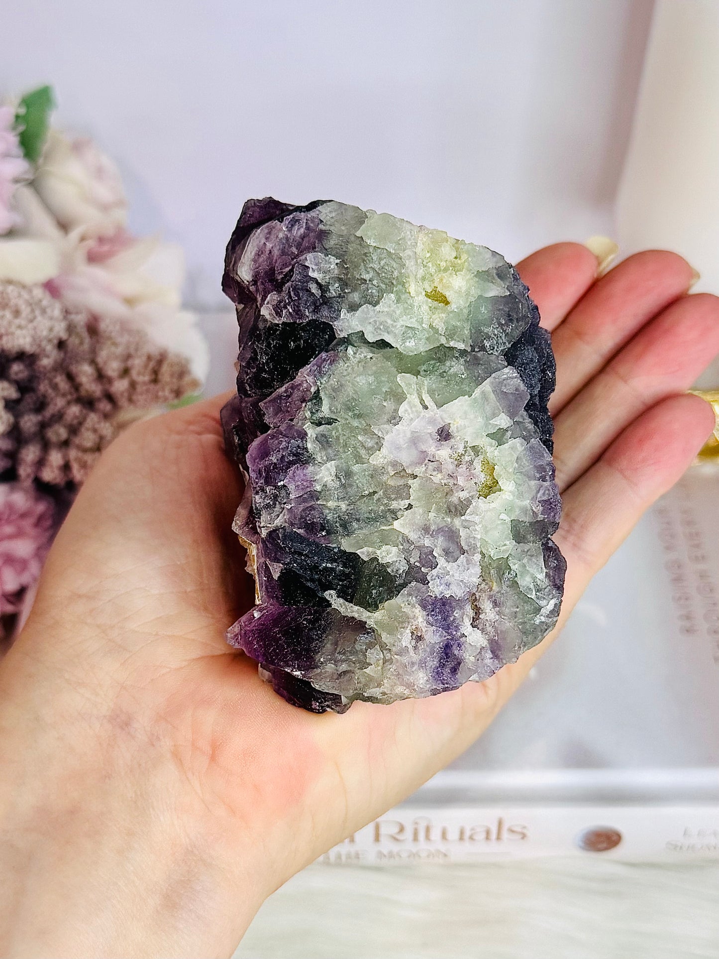 Stunning Natural Large 569gram Rough Rainbow Fluorite Specimen From Argentina