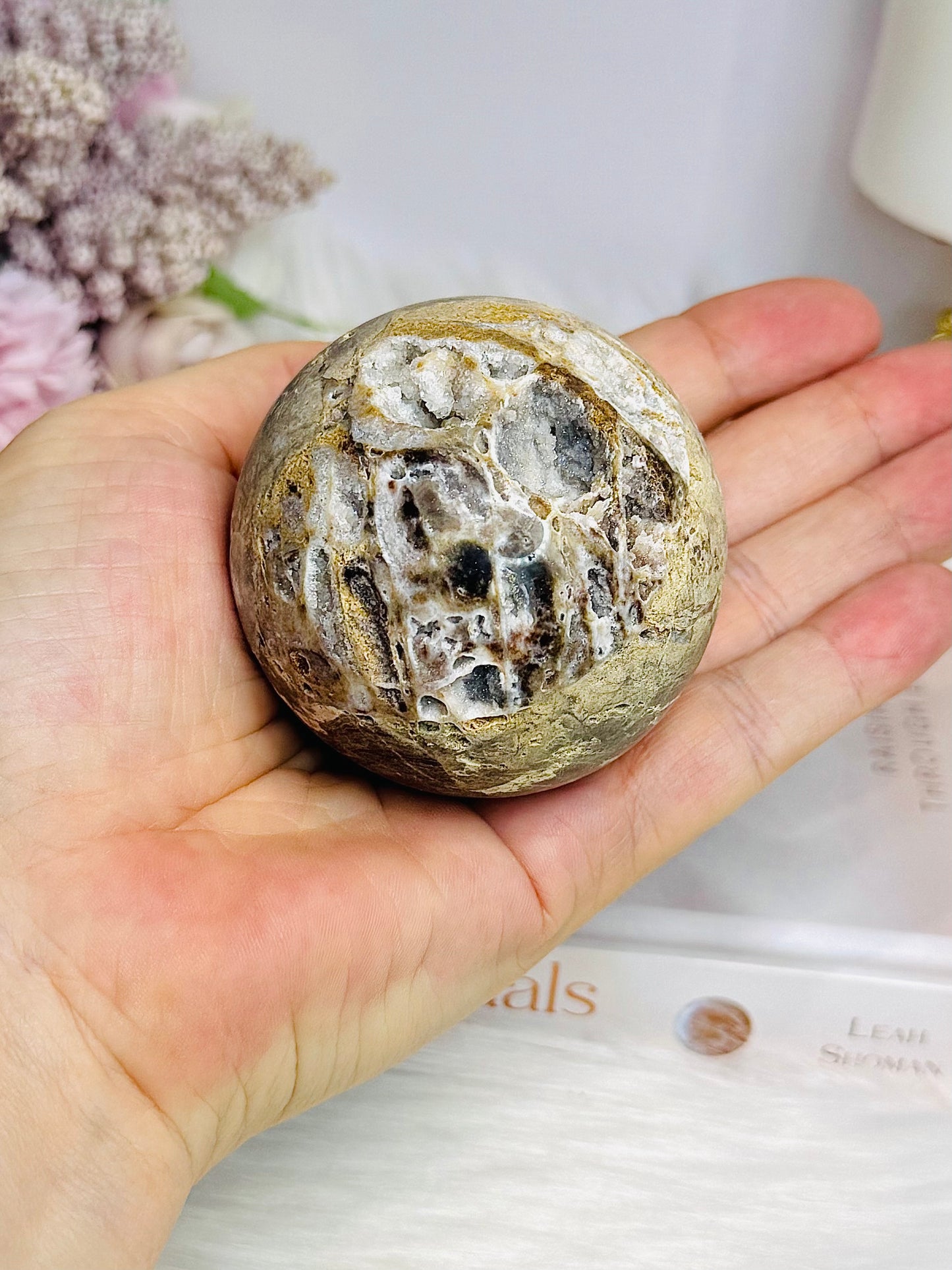 Druzy Sphalerite Sphere with Imperfection at Back 268g (stands alone)