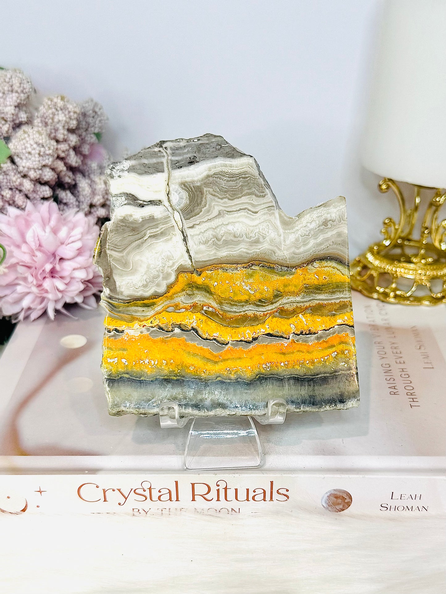 Bumblebee Jasper Slab On Stand 10cm