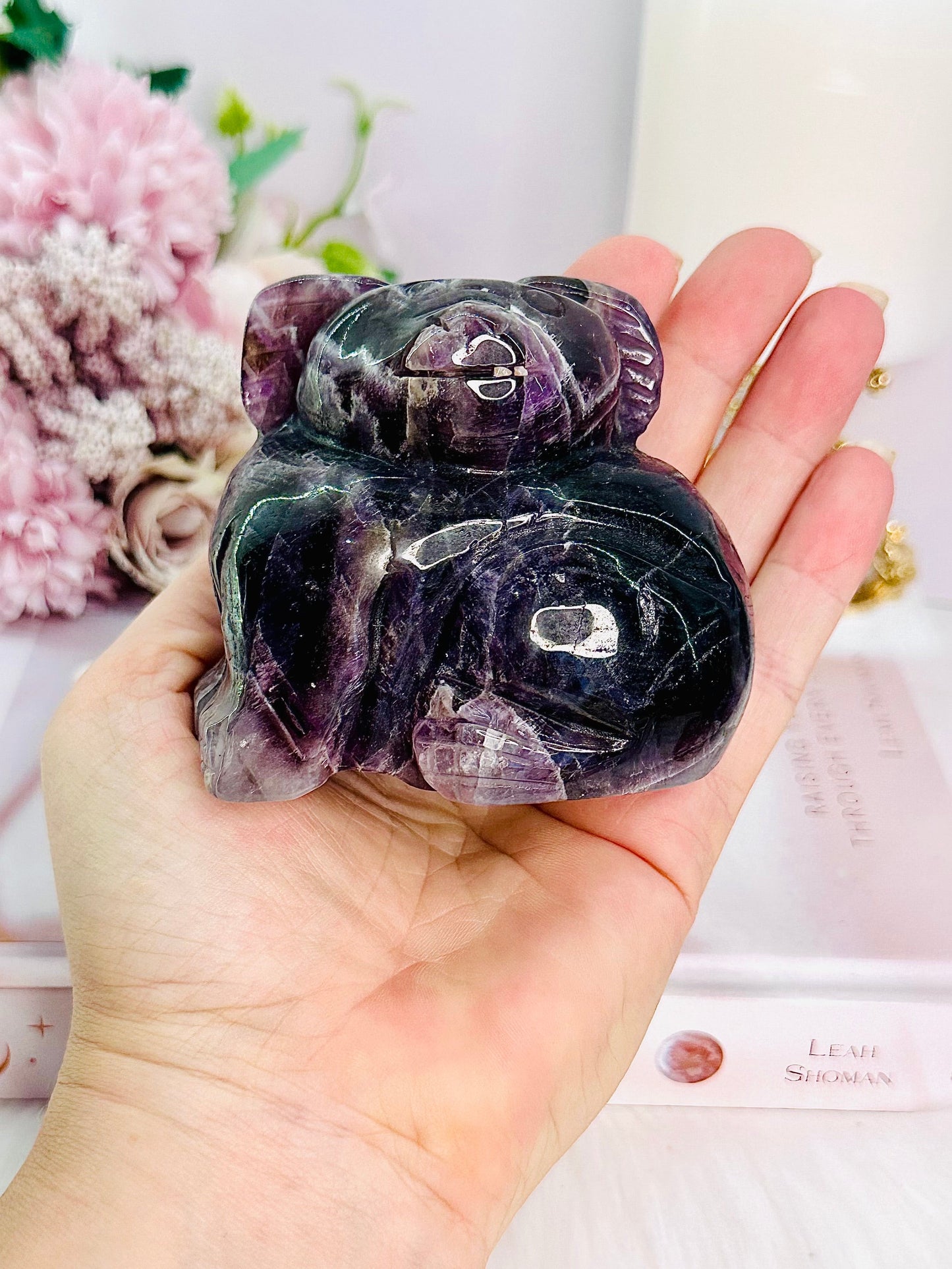 Large Chunky 425gram Dream | Chevron Amethyst Koala Carving