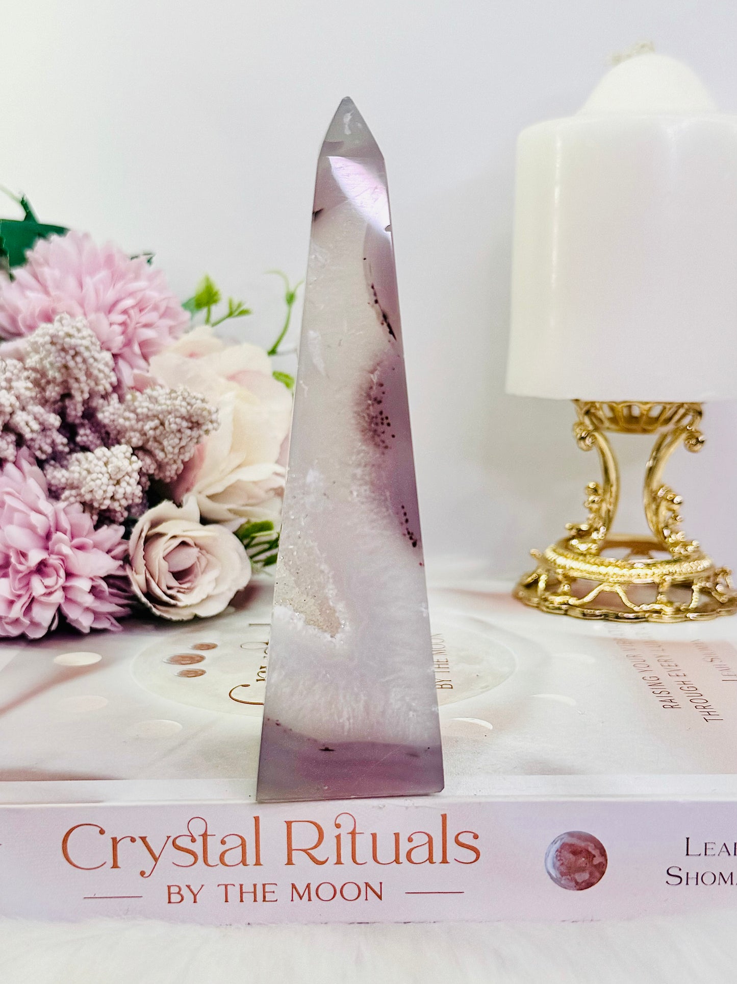 Stunning 13cm Sugar Druzy Agate Obelisk | Tower From Brazil