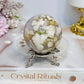 Flower Agate X Amethyst Sphere on Stand 280g