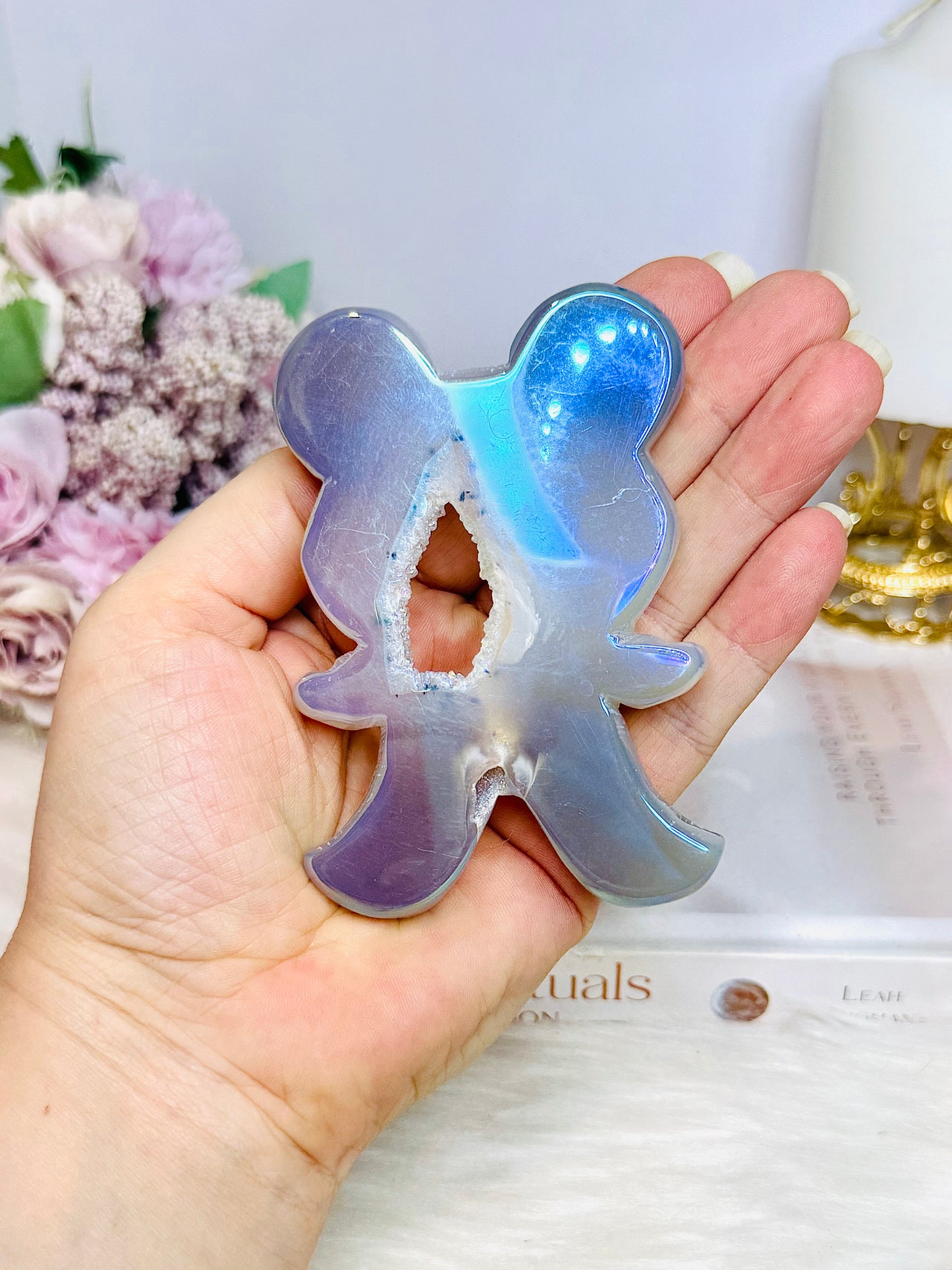 Angel Aura Agate Druzy Teddybear 9.5cm