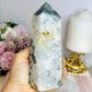 Moss Agate Druzy Tower 13.5cm 401g