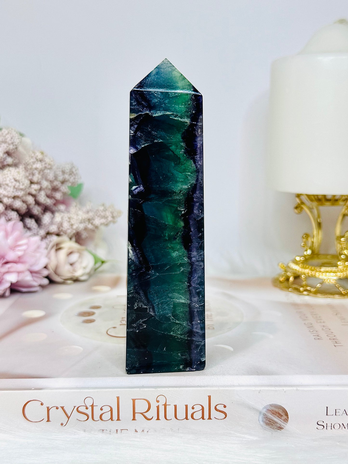 High Grade Fluorite Tower 12cm 195g