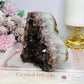 Large Natural Amethyst Carved Chunky Heart 944g with Goethite Inclusions