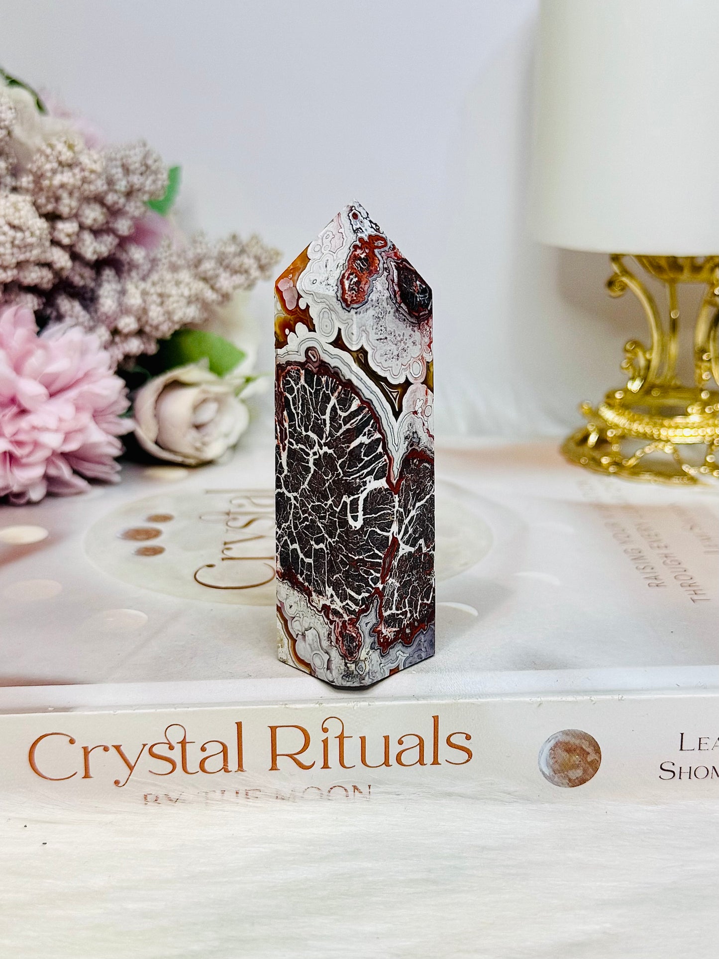 Mexican Lace Agate Tower 8.5cm
