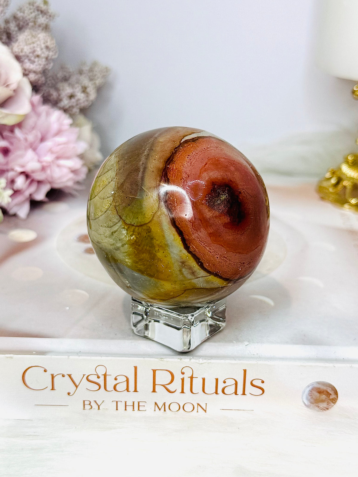 Polychrome Jasper Sphere on Stand 253g