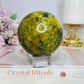 Huge Green Opal Sphere On Stand 590g