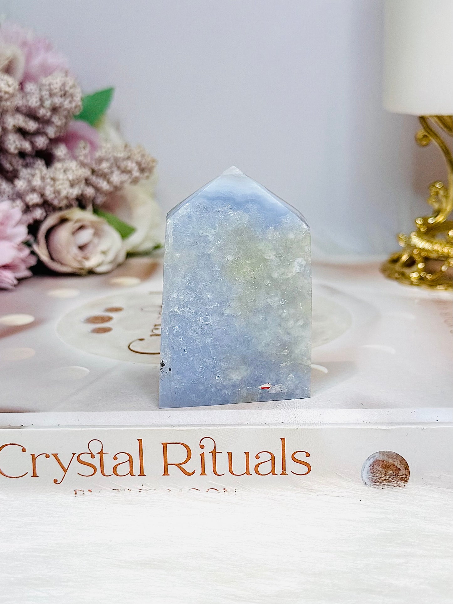 Blue Lace Agate Druzy Tower 6cm