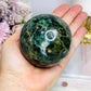 Large Green Jasper Druzy Sphere on Stand 490g