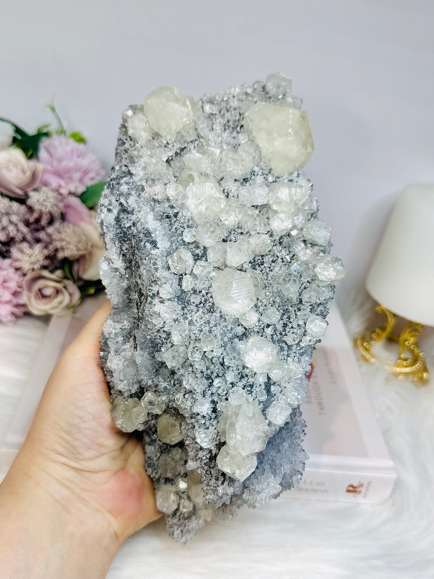 Huge Diamond Calcite Druzy Freeform (UV Reactive) 1.75KG 23cm