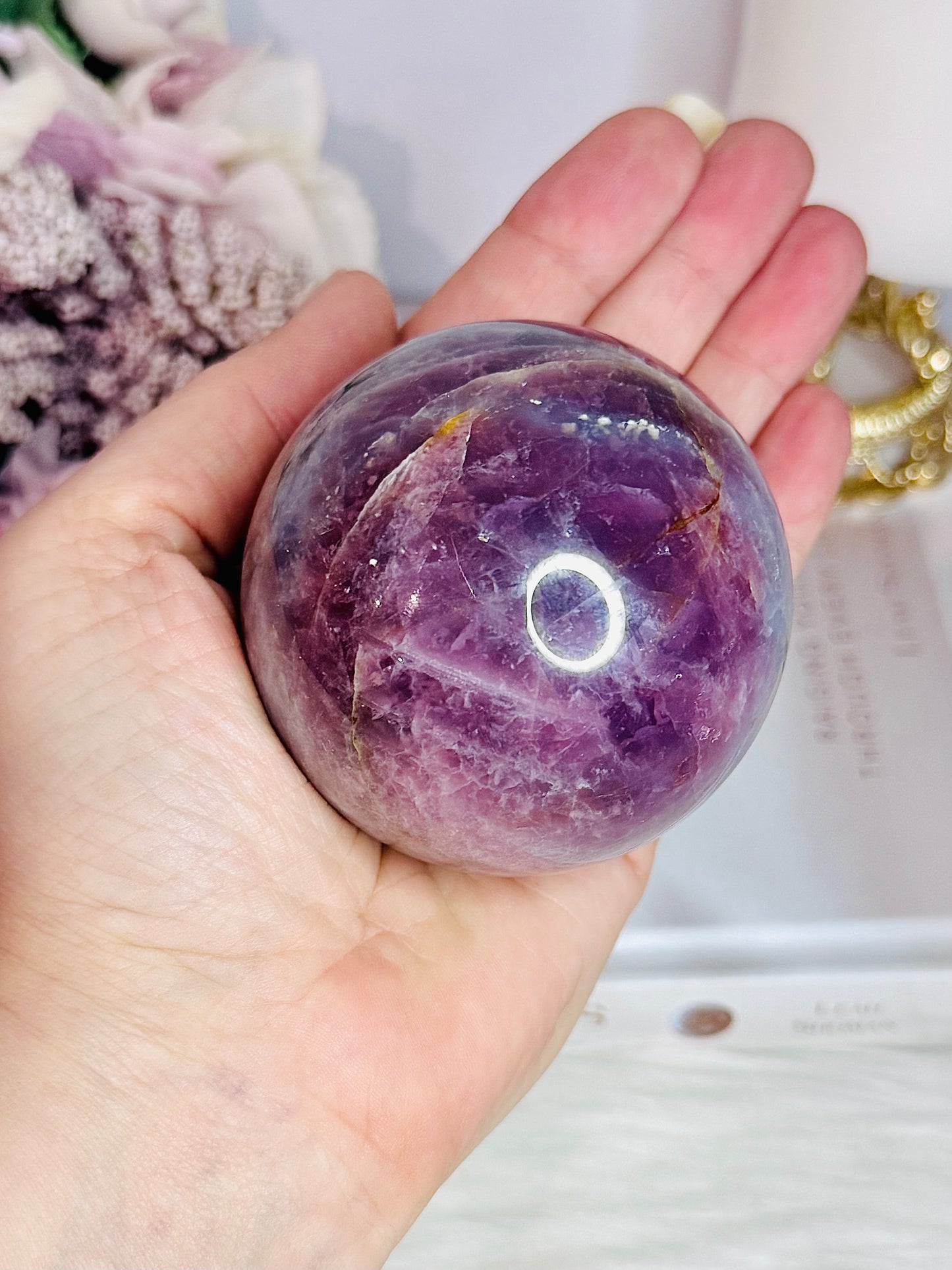 The Most Magical Large Lavender Star Rose Quartz Sphere with Flash On Stand 402grams