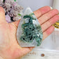 Moss Agate Flame | Freeform on Stand (does not stand on its own) 9cm