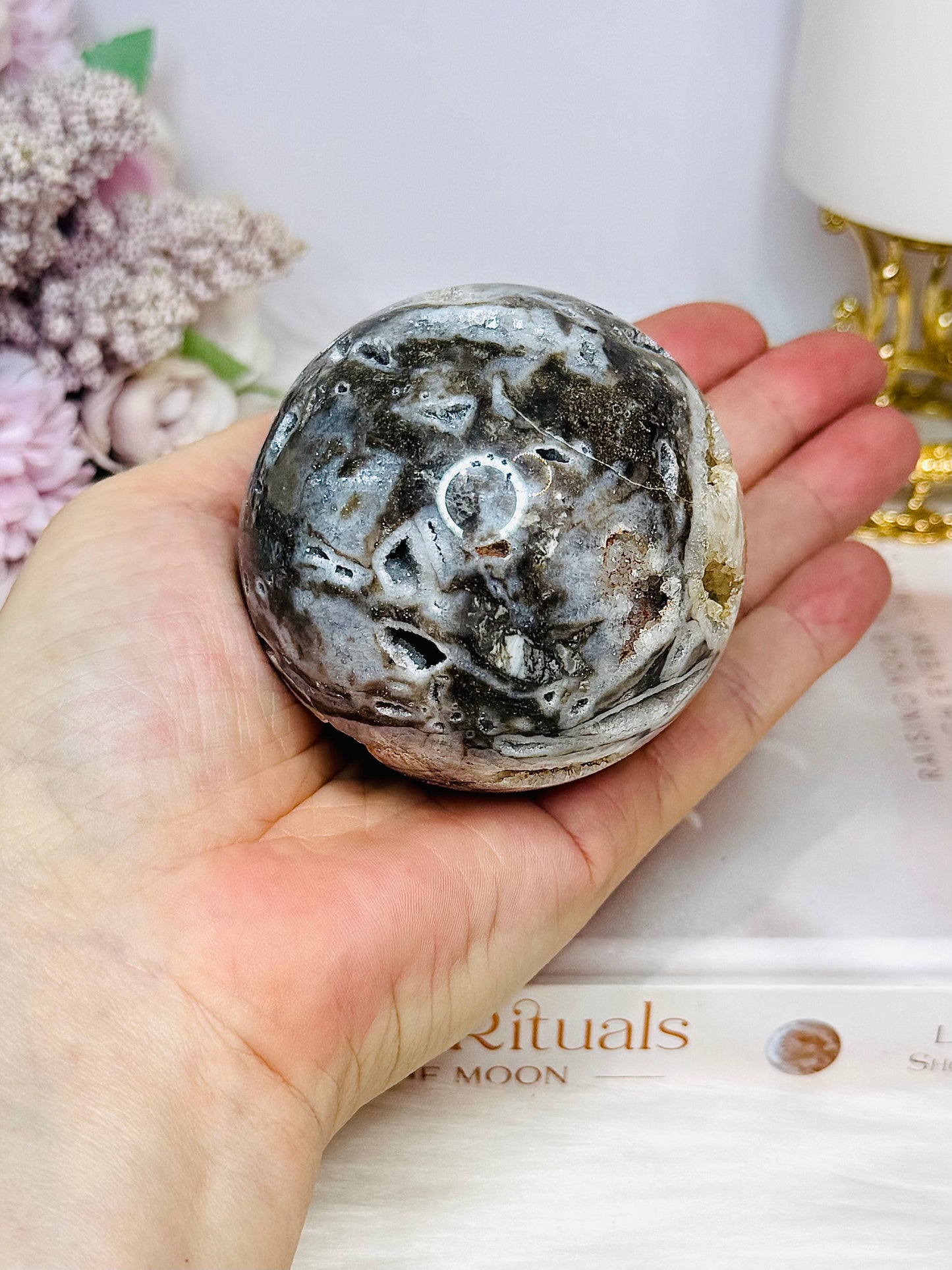 Druzy Sphalerite Sphere on Stand 368g