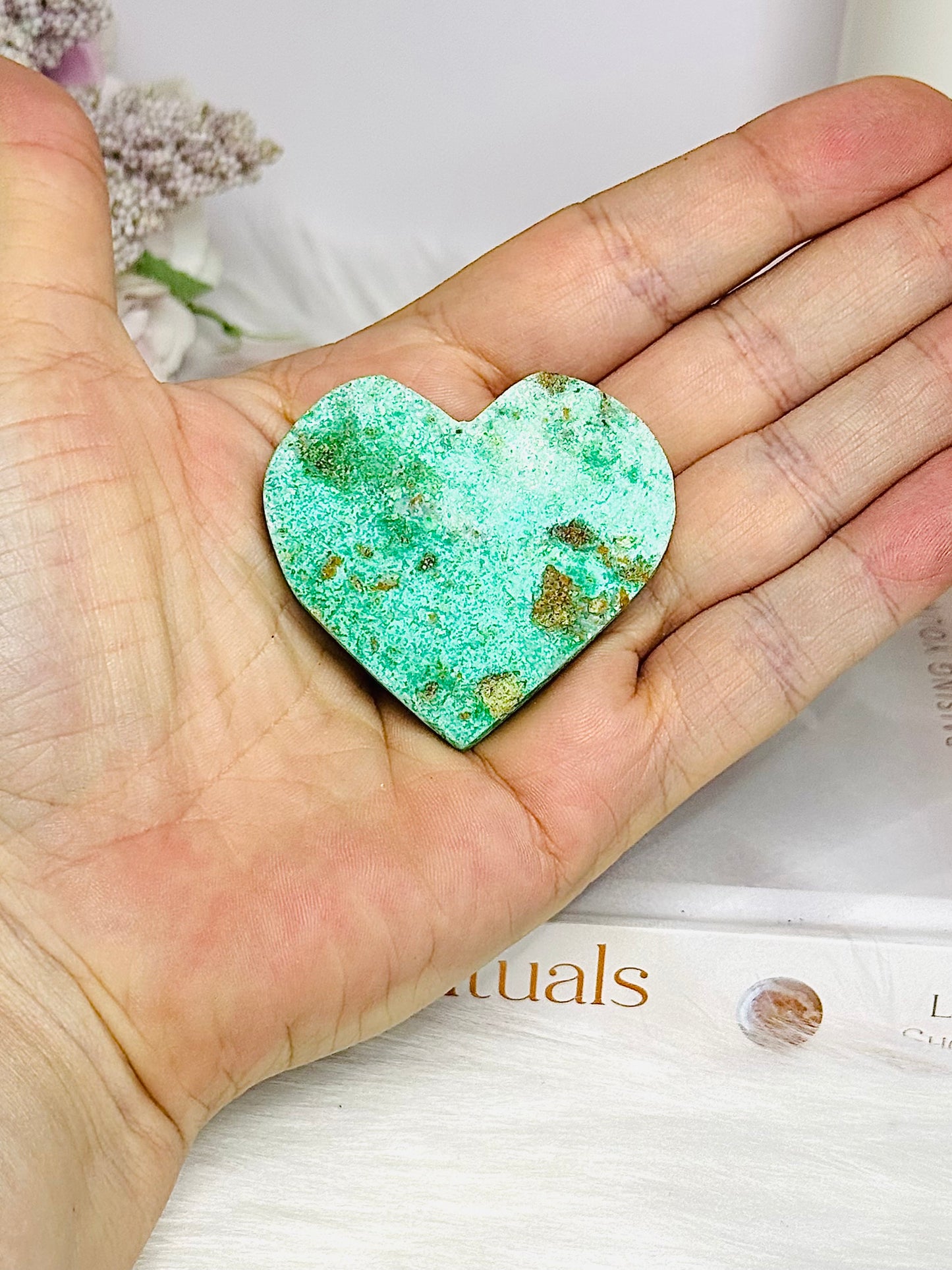 Variscite Carved Heart 5cm