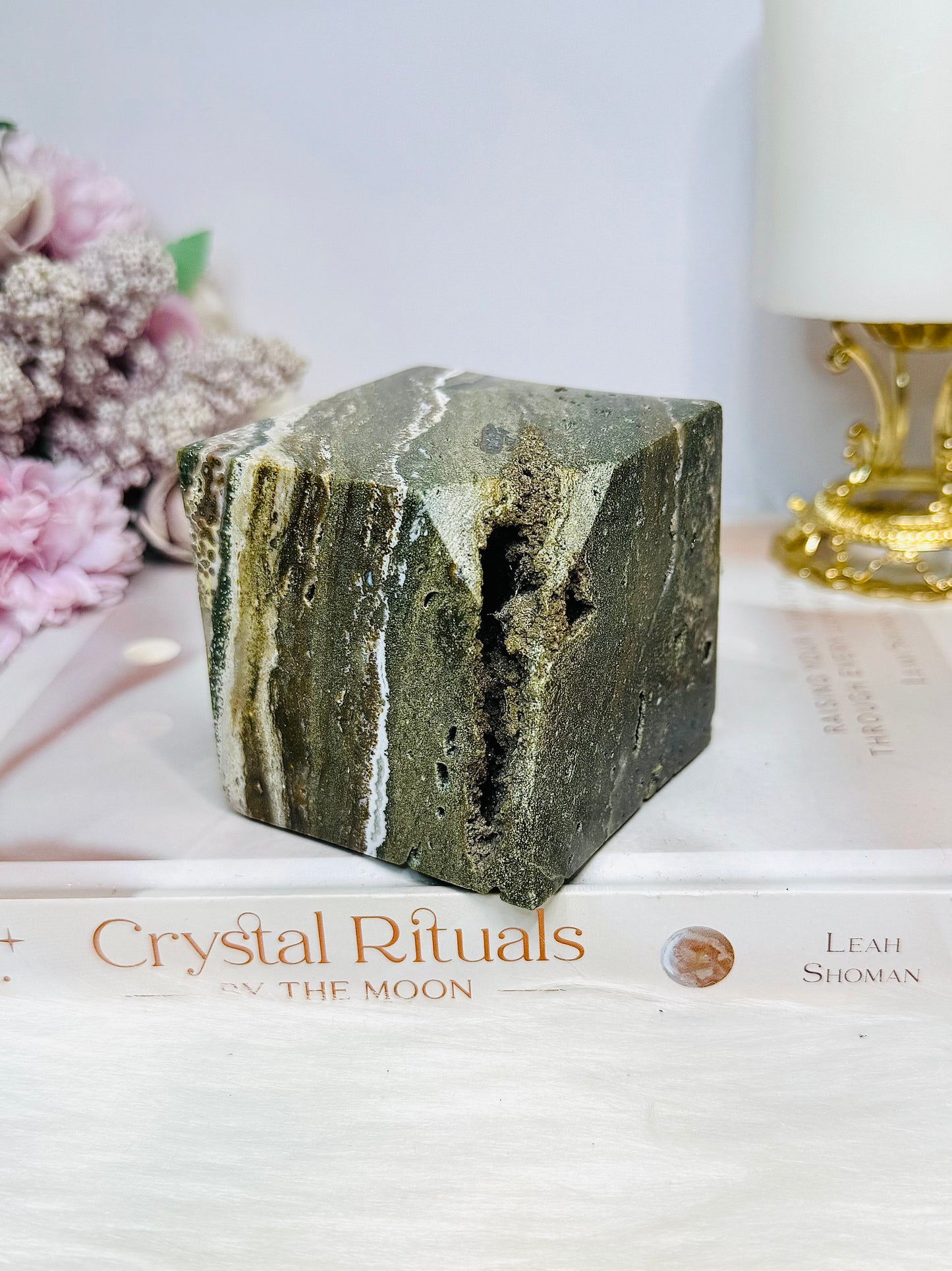 Large Ocean Jasper Druzy Cube 616g