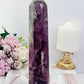 Fabulous Tall 23.5cm 968gram Purple Fluorite Tower with Rainbows