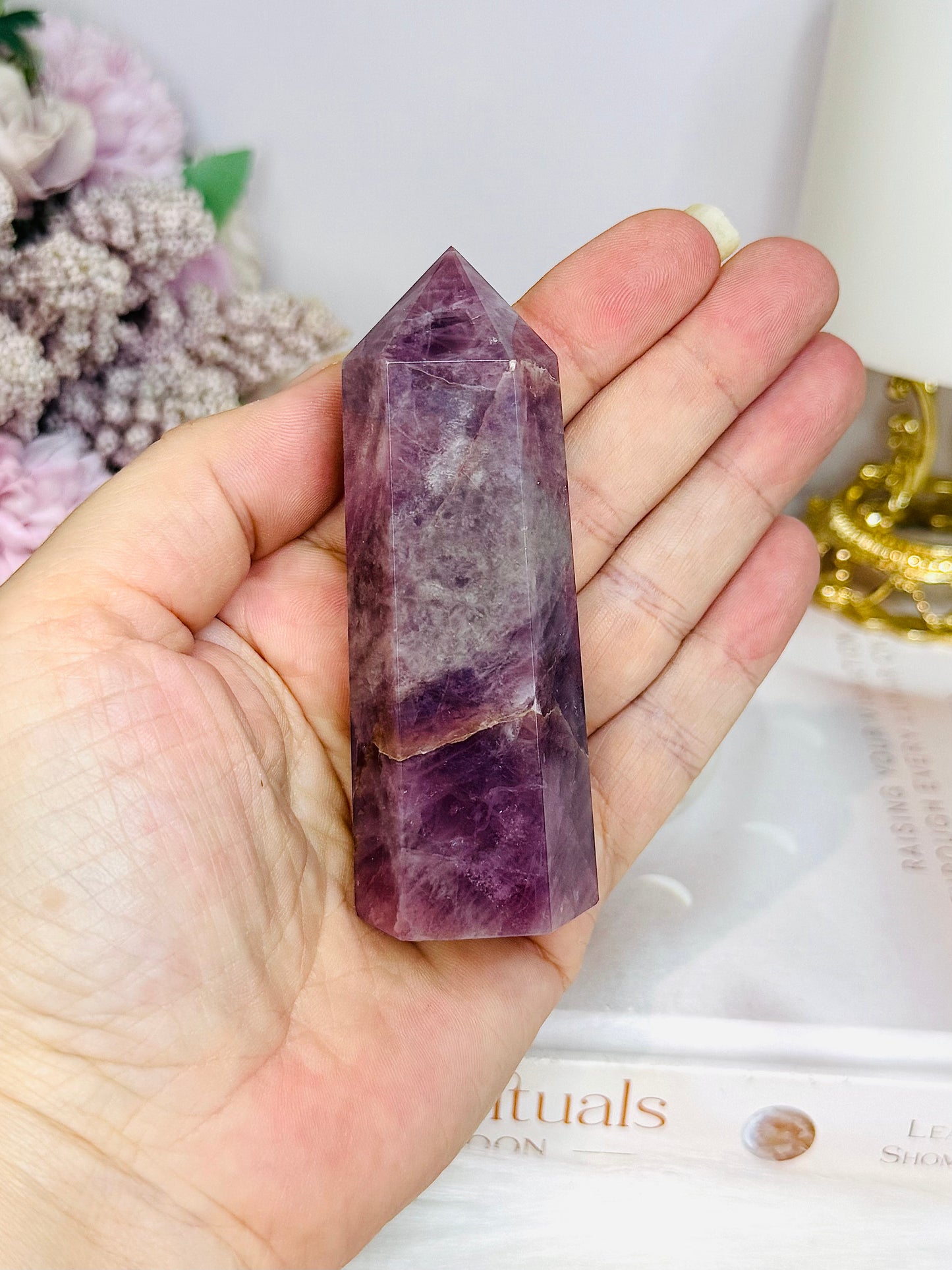 Lavender Rose Quartz Tower 9cm