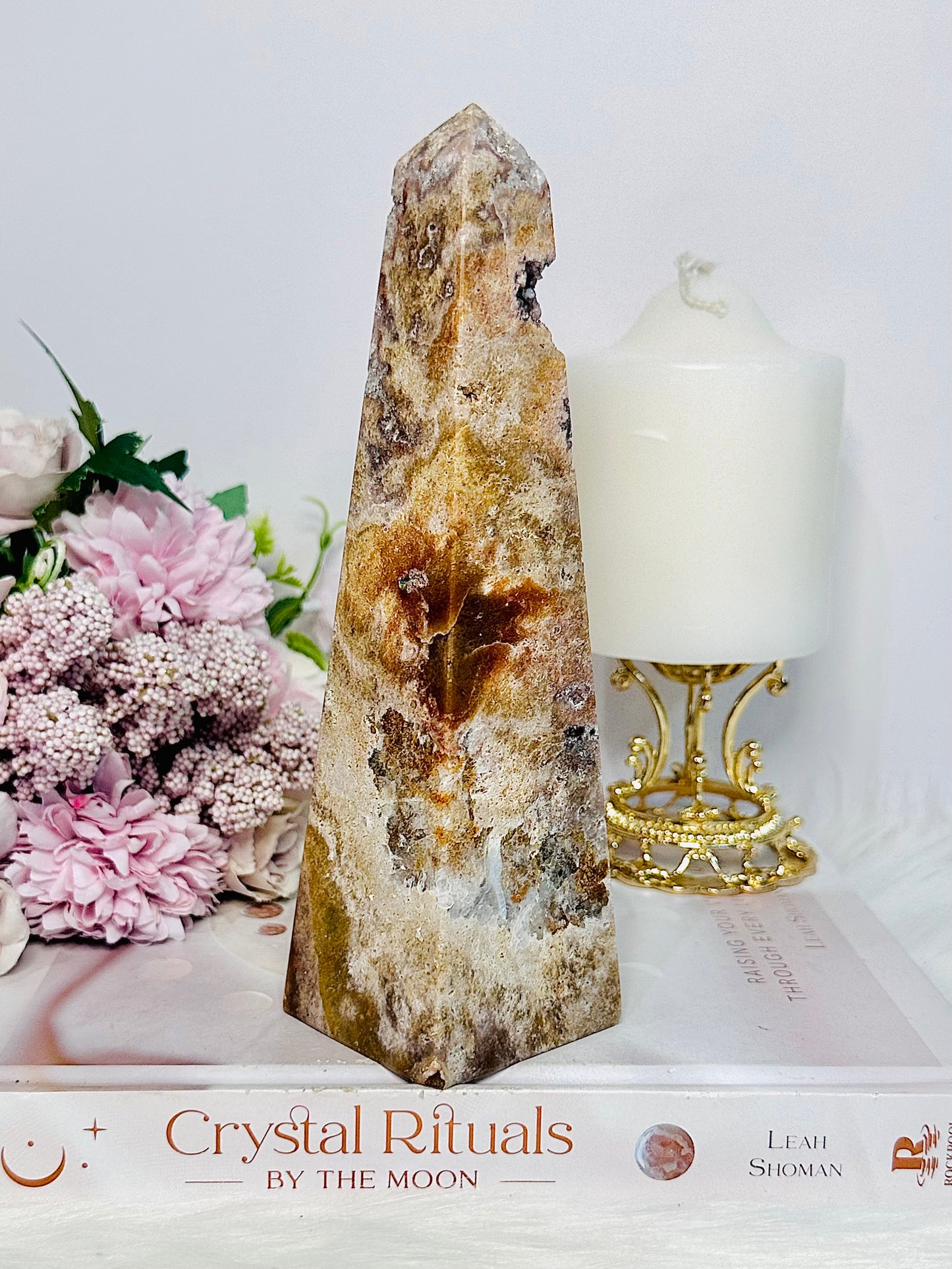 Classy & Absolutely Fabulous Large Chunky 18.5cm 559gram Pink Amethyst Druzy Tower | Obelisk From
Brazil