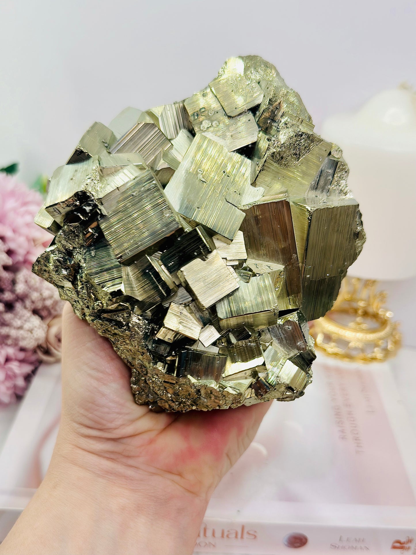 High Grade Incredible Large 1.53KG 13cm Cubed Pyrite Specimen