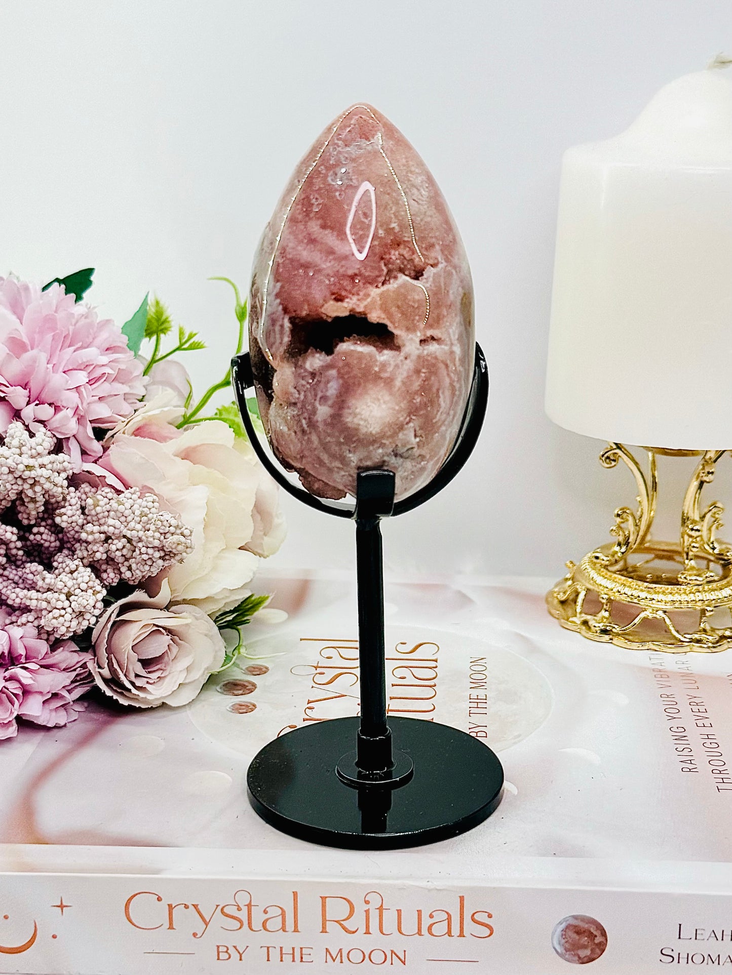 ⚜️ SALE ⚜️ Druzy Pink Amethyst Egg on Stand 16cm