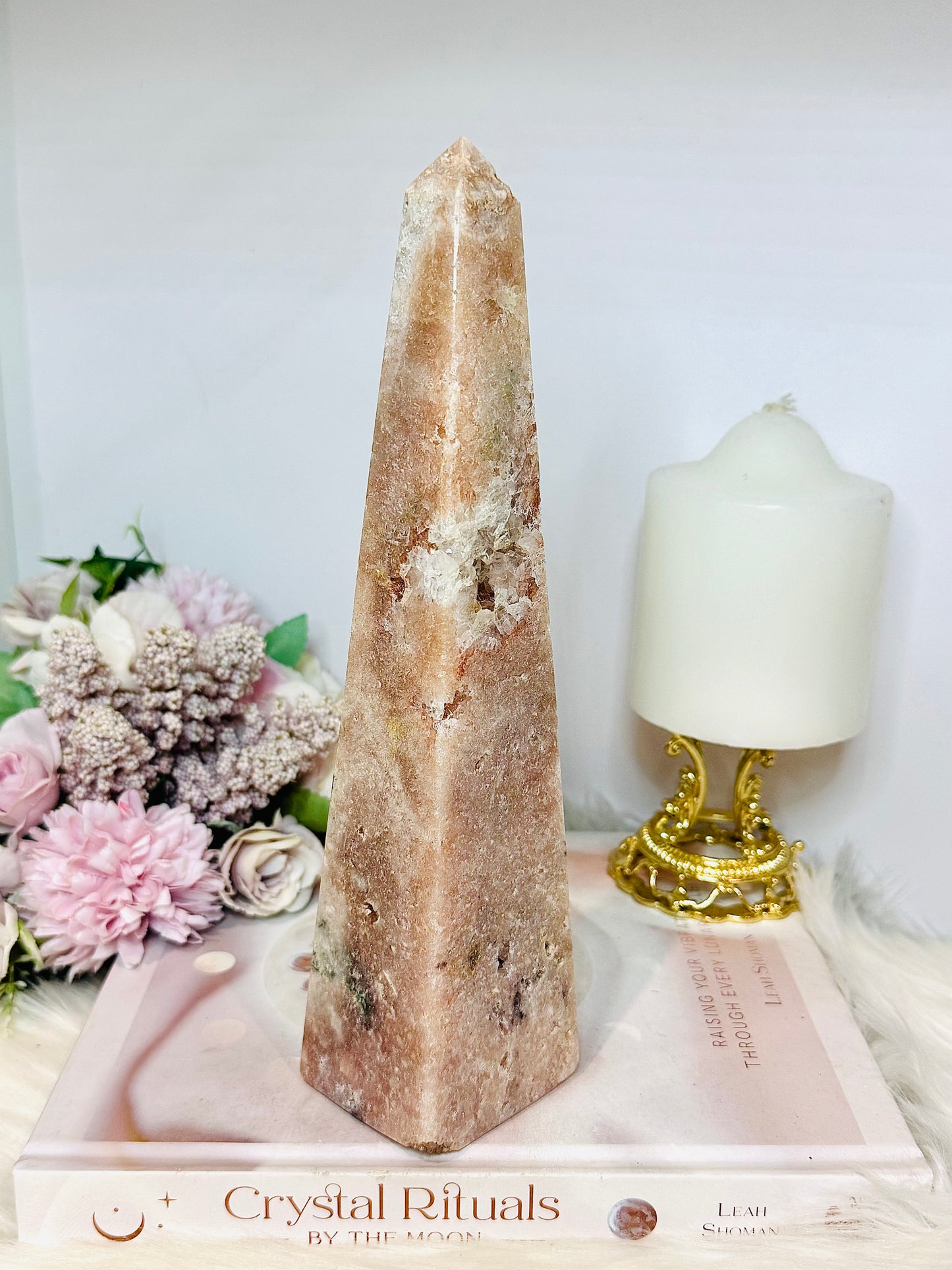 Large Druzy Pink Amethyst Obelisk | Tower 23cm