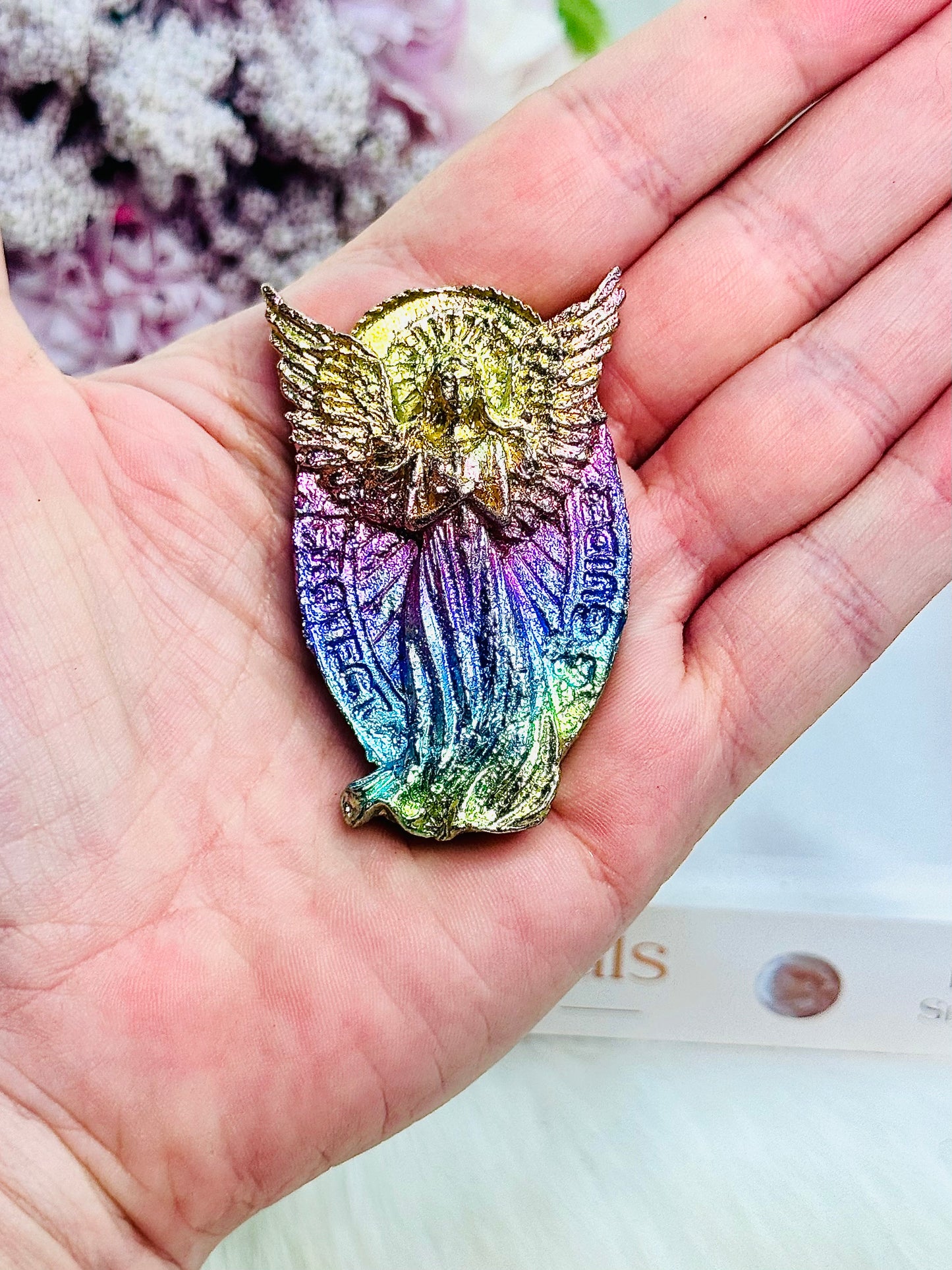 Divinely Gorgeous Angel Aura Bismuth Carved Angel