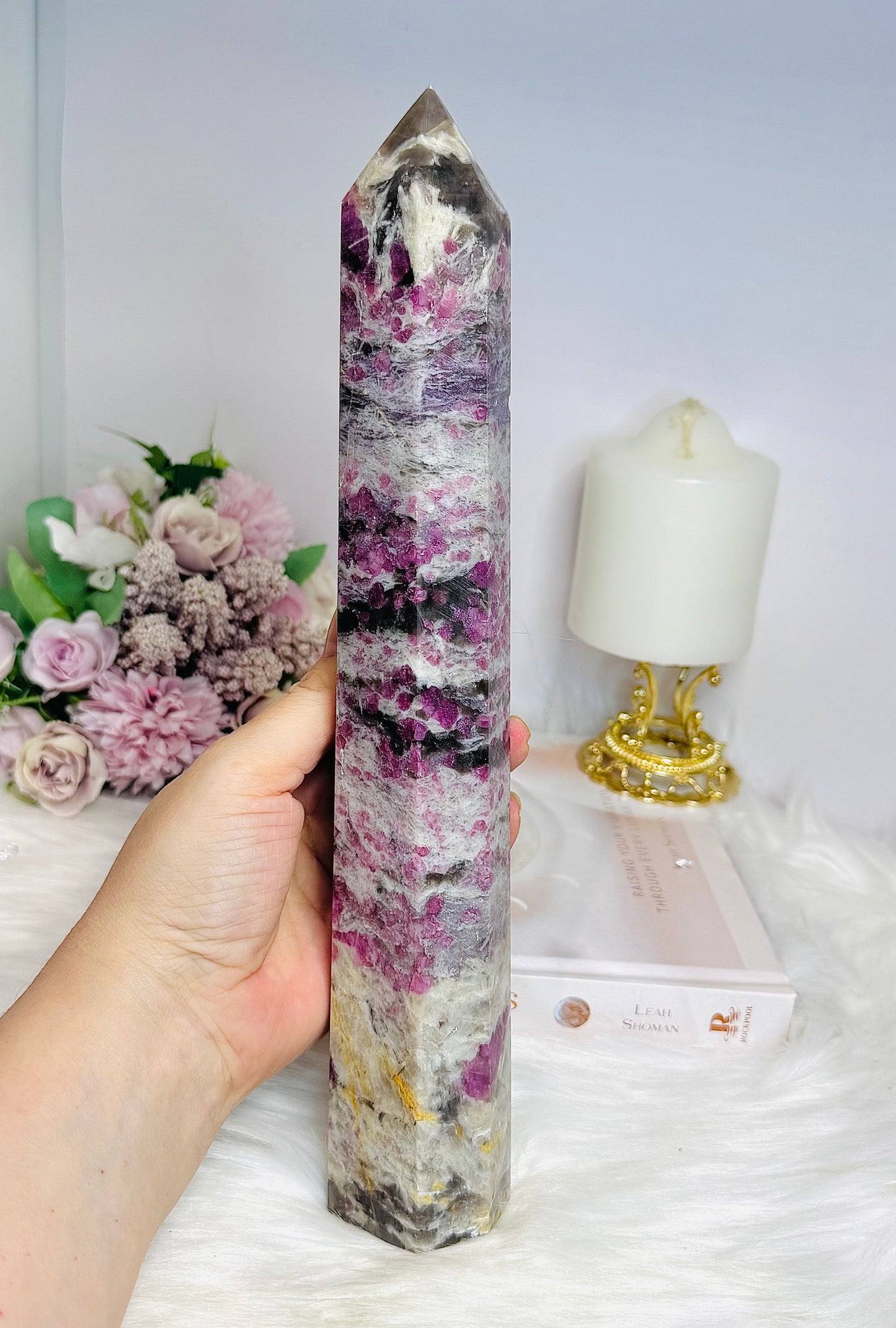 Huge Pink Tourmaline Tower 30cm 1.03KG